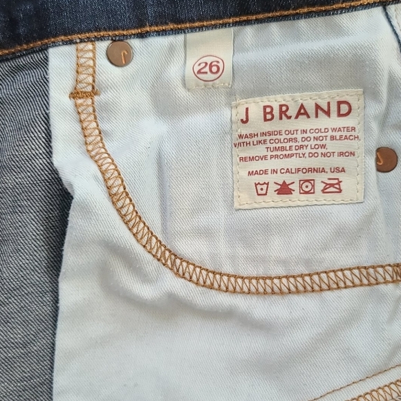J Brand Low-Rise The Pencil Leg Jeans Size 26x34 PURE Dark Blue - Picture 4 of 5